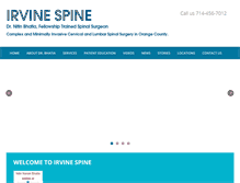 Tablet Screenshot of irvinespine.com